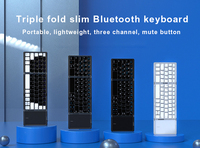 Clavier pliable universel portable bluetooth bt sans fil pavé tactile AZERTY clavier pliant pour ipad tablette mac pc iphone