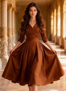 Vestidos Elegantes de Manga Larga con Cintura Ajustada para Mujer, a la Moda - Product Image 3