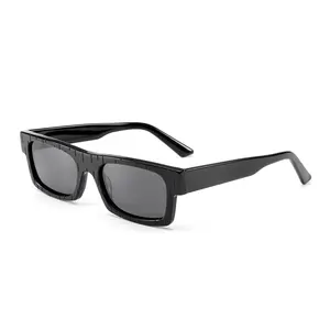 Lmamba 2842 Custom Unique Streak Square Sunglasses UV400 High Quality Thick Acetate Polarized Sun Glasses