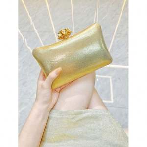 Bolso de Mano de Cristal con Forma de Rosa para Fiesta de Graduación, Bolso de Mano Brillante con Purpurina, Bolso de Mano de Cristal - Product Image 1