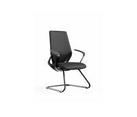 Chaise de bureau cantilever moderne en cuir PU avec dossier haut pour réception et mobilier commercial