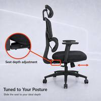 Chaise de bureau ergonomique haut de gamme avec dossier en maille respirante, verrouillage d'inclinaison et glissière de siège pour la maison, le bureau et l'espace d'étude