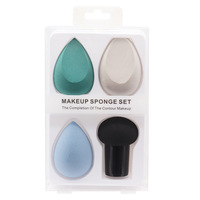 Éponge de maquillage Super douce, vente en gros d'usine, 4 pièces, éponge de poudre cosmétique, mixeur d'éponge de beauté Morandi