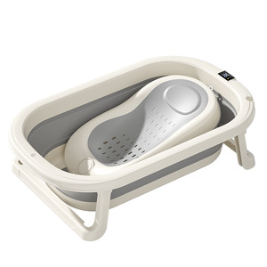 Bañera plegable para bebés, de plástico grande, multifuncional, con soporte para bebés de 0 a 12 meses, para uso doméstico, para bañarse sentados o acostados - Product Image 2