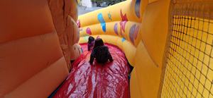 Château gonflable Moonwalk EU pour l'extérieur, avec toboggan et obstacles, pour fêtes et locations, avec bouche mobile - Product Image 6