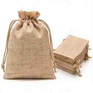 Stock <b>PLA</b> Drawstring Linen Bags Herbal Powder Packaging Coffee Grounds Sachets Empty Gift Packaging - Product Image 1