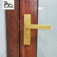 Portes d'entrée battantes en verre en aluminium moderne de haute qualité Porte de salle de bain moderne en aluminium Porte battante