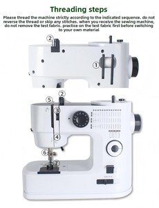 จักรเย็บผ้าขนาดเล็กแบบพกพา รุ่นใหม่ ขายดีข้ามประเทศ พร้อมฟังก์ชั่นเย็บรังดุม อัตโนมัติ ป้อนผ้าอัตโนมัติ มอเตอร์คู่ เกียร์ ABS - Product Image 6