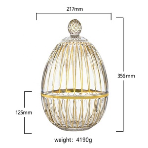 Luxury Flatware Gold Painted <strong>Egg</strong> <strong>Shape</strong> Glass Kitchen Utensil <strong>Holder</strong> <strong>Cutlery</strong> Glass Storage Box - Product Image 6