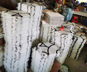 Karpet dan karpet dalam ruangan marmer buatan tangan kustom yang menarik dan desain lingkaran konsentris geometris untuk renovasi Interior Modern - Product Image 6