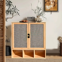 Étagère de rangement en bois à 2 portes, gain de place, organisateur de médicaments, armoire murale de salle de bain en bambou avec barre porte-serviettes et compartiment ouvert