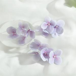 زهرة البرسيم الاصطناعية رباعية الأوراق ذات الملمس الطبيعي، زهرة الأوركيد الفراشية، دبوس شعر بزهرة، زهور الهيدرانجيا الاصطناعية - Product Image 4