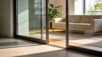 Portes coulissantes en verre FIDELIS en alliage d'aluminium de style postmoderne avec écran en acier inoxydable résistant à l'eau pour usage commercial et résidentiel