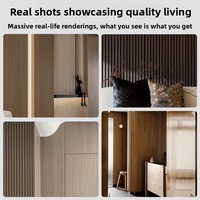 Panel Grille Solid Kustom, Papan Tujuh Slot Modern, Panel Dinding Great Wall & Panel Dinding Gelombang Ps untuk Dekorasi Dinding Latar Belakang TV