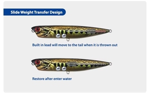 Crayon d'impression 3D Popper Leurre Appât en plastique dur Crayon de pêche Minnow Plugs pour saumon sébaste <span class=keywords><strong>truite</strong></span> basse - Product Image 5