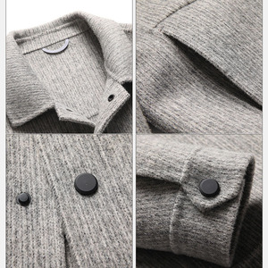 Manteau en laine rayé double face pour <span class=keywords><strong>homme</strong></span>, chaud et épais, en nylon décontracté - Product Image 6
