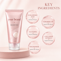 Masque facial coréen peel-off hydratant et raffermissant au collagène et à la niacinamide pour soins de nuit, marque privée
