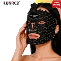 Masque facial LED ILUXRED, thérapie par lumière rouge infrarouge, appareil portable pour le visage et le cou en silicone, 240 LED, 7 couleurs