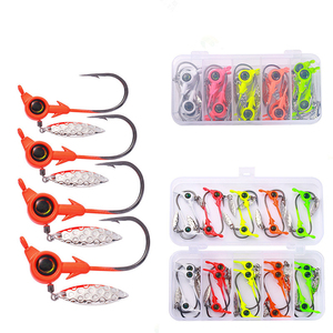 3D-Augen-Jigkopf mit Spinnerblatt Angelhaken-<span class=keywords><strong>Set</strong></span> 5 Farben 1/8oz 3/16oz 1/4oz 3/8oz für Barsch Forelle Zander Süßwasser-Angelzubehör-Box - Product Image 1