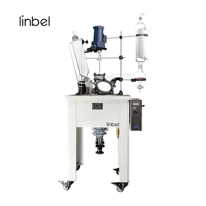 Reactor de vidrio de una sola capa, ultrasónico, personalizado, a escala de laboratorio, extracción de plantas, OEM, 10L litros