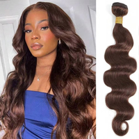 # 4 Bundles de Cheveux Humains Ondulés Marron Chocolat 36 Pouces, Extensions de Cheveux Vierges Brésiliens Non Traités 12A pour Tissage Rapide, 1 Bundle