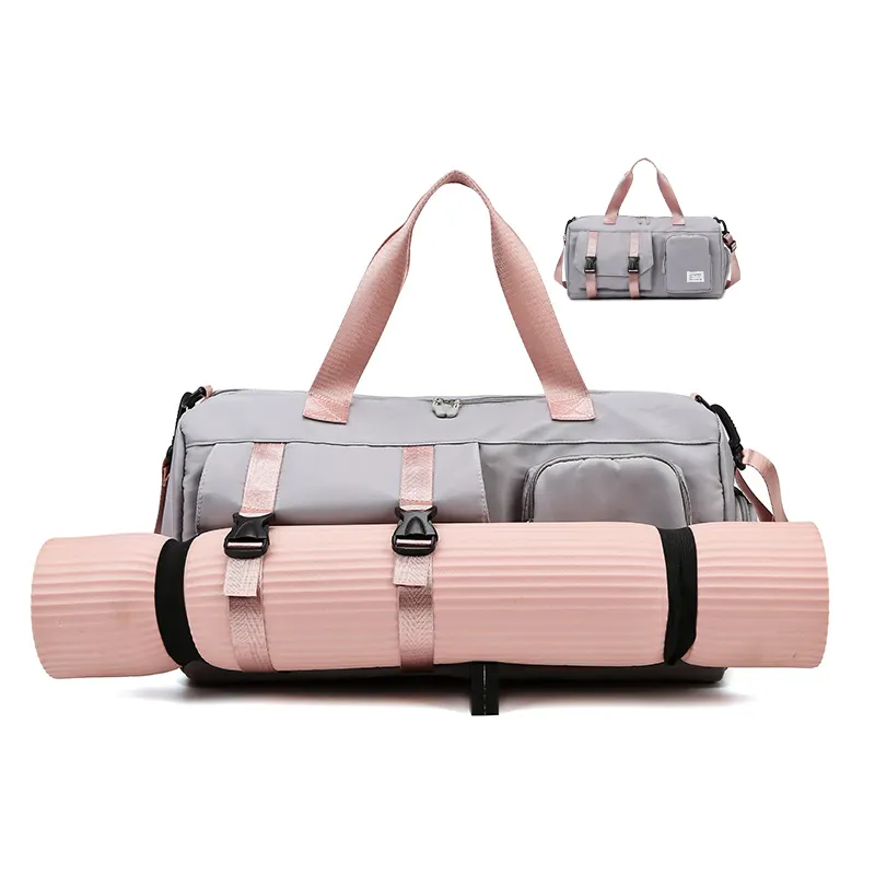 Custom Light Weight Wet And Dry Bag Waterproof Shoe Space Ladies Yoga Sport Gym Duffel Bag Weekend Travel Duffle Bag For Women