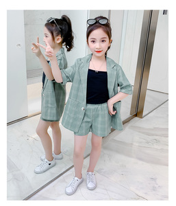 Conjunto de Ropa Infantil al Estilo Inglés al por Mayor, Pantalones Ajustados de Algodón y Chaqueta para Niñas - Product Image 4