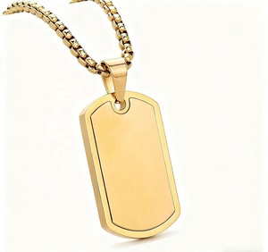 จี้สไตล์ทหารสลักโลโก้ตามสั่ง พร้อมข้อความสลัก สร้อยคอสแตนเลสสุดเทรนดี้ สร้อยคอคู่ - Product Image 3