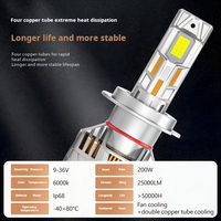 Lumière de voiture LED X80 haute puissance 200W, 4 tubes en cuivre, dissipation thermique efficace, adaptée à diverses modifications de voiture