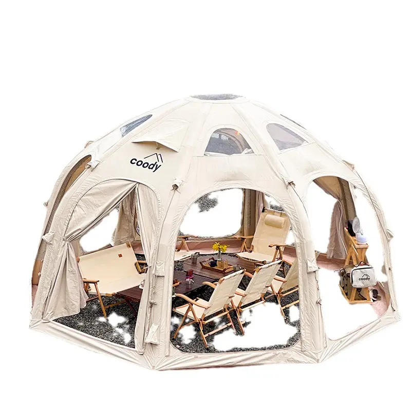 Tenda impermeabile per campeggio all'aperto con stella in vinile da 3000mm tenda a cupola per 3-5 persone adatta alle famiglie