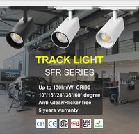 Projecteur LED sur rail intelligent sans fil en aluminium 15W, COB, dimmable, 2700-7000K, Ra90, 950-1200lm, moderne, garantie 5 ans, pour hall d'exposition