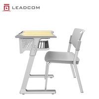 LEADCOM L-E01 Ensemble de bureau et chaise d'étudiant collaboratif mobile, table et chaise ergonomiques pour l'école avec porte-livres en métal pour la salle de classe