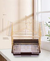 Cage d'élevage pliable plaquée or pour oiseaux, idéale pour perroquets et canaris - Vente en gros