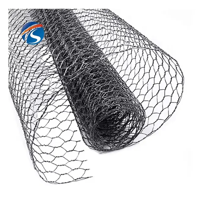 Altıgen tel örgü 1/2 2 inç üçlü büküm galvanizli pvc kaplı altıgen tel çit tavuk kümesi için tavuk net