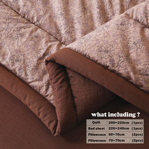 [SF] Ensemble de literie de mariage moderne en polyester <span class=keywords><strong>rouge</strong></span> personnalisable, 6 pièces, comprenant drap-housse, drap plat et taies d'oreiller doux et confortables au toucher - Product Image 5