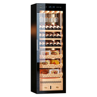 Armoire à cigares avec affichage de la température et de l'humidité constantes, vitrine en bois de cèdre pour le maintien de l'humidité du tabac et du vin