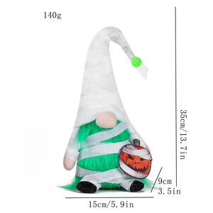 Décoration d'intérieur pour Halloween : Pendentif Gnome Sans Visage Adorable avec Deux Styles (Vampire et Momie) et Citrouille – Idéal pour Fêtes et Cadeaux - Product Image 6
