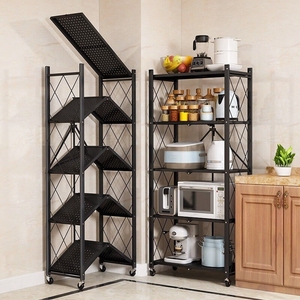 5 Lớp Kim Loại Có Thể Tháo Rời Gấp Điện Giá Đóng Mở Có Thể Xếp Chồng Nhà Bếp Nhà Lưu Trữ Gấp Kệ Nhiệm Vụ Trung Bình Gấp Kệ - Product Image 3