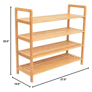 Fornitore di fabbrica eco-friendly Free-installazione 4 <span class=keywords><strong>Tier</strong></span> in legno resistente scarpe personalizzate portaoggetti in bambù scaffale per scarpiera - Product Image 2