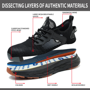 <span class=keywords><strong>Scarpe</strong></span> <span class=keywords><strong>antinfortunistiche</strong></span> <span class=keywords><strong>estive</strong></span> da <span class=keywords><strong>uomo</strong></span> con punta in acciaio traspirante Anti-impatto Anti-puntura non stancante stivali da lavoro Anti-odore - Product Image 4