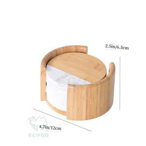 Juego de Posavasos Redondos Reutilizables de Bambú Clásico con Diámetro Personalizado para Mesas de Comedor y Oficina - Product Image 5