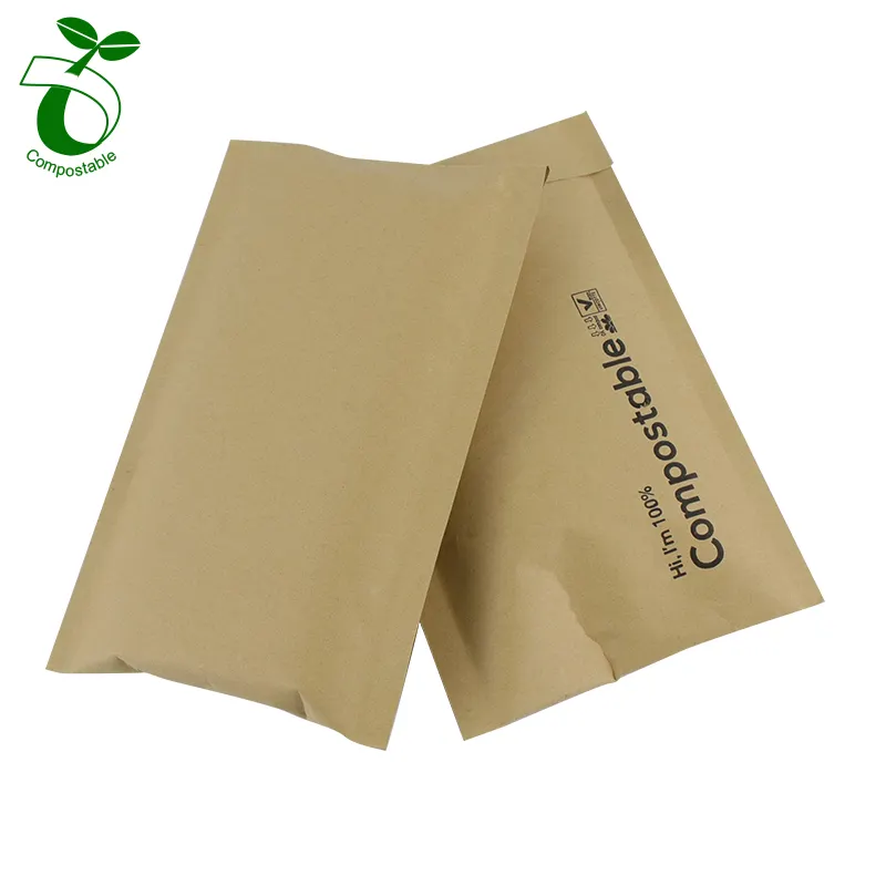 Eco bag print manufacture biodegradable padded Mailing bag mail mobile phone shipping bags Kraft paper bubble mailers