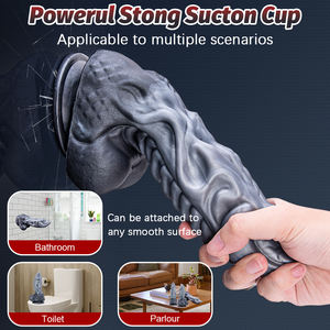 Dildo en silicone noir et gris, doux, de forme étrange, non conventionnelle, avec motifs d'animaux, de monstres et d'extraterrestres, jouet sexuel. - Product Image 5