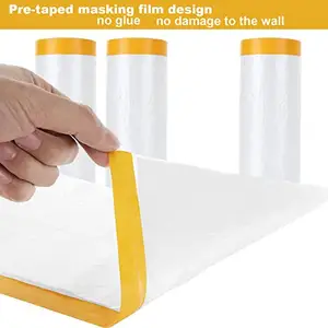 Pre Taped Automotive Car Painting Covering Pe Auto Protective Paint Masking Film