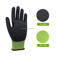 Gants résistants aux coupures certifiés Seeway S-2XL ANSI A5 avec poignée en nitrile pour le métal, le verre et le travail du bois