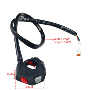 Interrupteur de commande de guidon de moto 22 mm, double fonction, bouton d'allumage/arrêt avec faisceau de câblage de 52 cm - Product Image 4
