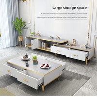 Vente en gros de meubles de salon à prix réduit, table basse et carré minimaliste en bois doré de luxe pour émissions de télévision