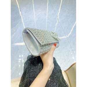 Kadınlar için Gümüş Elmaslı Çanta, Taşlı Çanta, Gece Balo Elmaslı Çanta, Hobo Çanta - Product Image 1