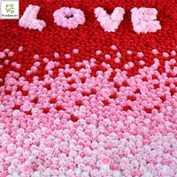 Vente en gros panneau mural LOVE artificiel de haute qualité avec changement progressif de fleur de rose rouge pour décoration de toile de fond de fête de mariage et d'anniversaire