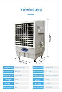 12000m 3/h à distance portable appareils de conditionnement d'air refroidisseurs par évaporation industrielle commerciale refroidisseur d'air conditionné ventilateur - Product Image 3